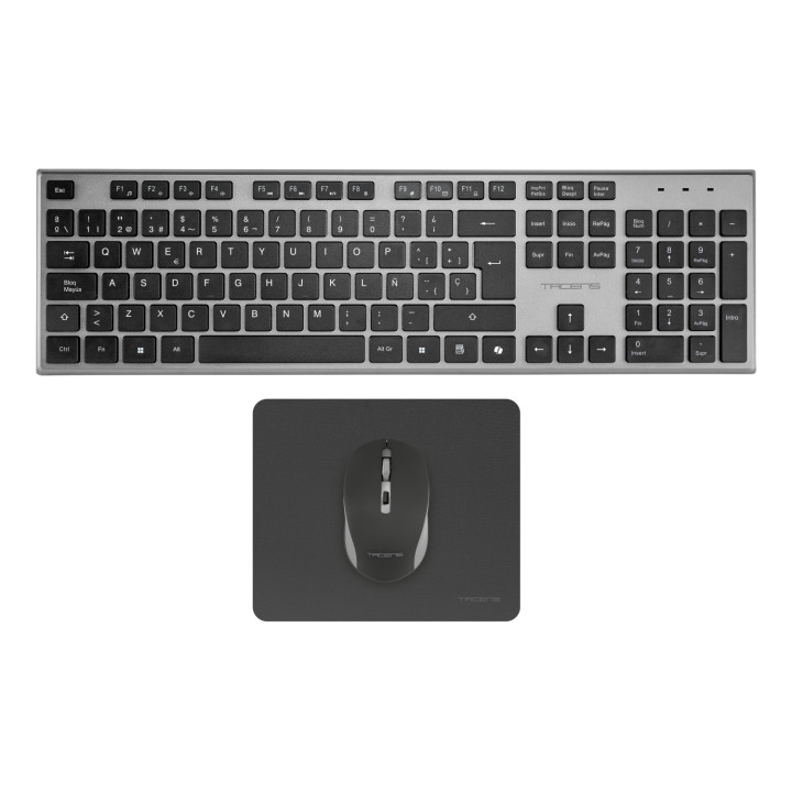 Tacens 6ZENITHES teclado Ratón incluido Hogar / Oficina RF inalámbrico QWERTY Español Gris