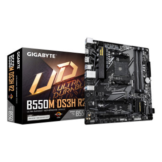GIGABYTE B550M DS3H R2 Placa base - Procesadores AMD Ryzen 5000, VRM de 5+3 fases, hasta 4733 MHz DDR4 (O.C.), 1x M.2...