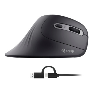 Equip 245119 ratón Universal mano derecha USB Type-A + USB Type-C Óptico 7200 DPI