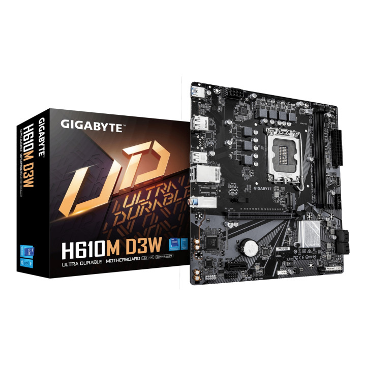 GIGABYTE H610M D3W Placa Base - Compatible con procesadores Intel Core de 14ª generación, VRM de 5+1+1 fases, hasta...