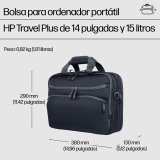 HP Bolsa para portátil de 14 pulgadas Travel Plus 15L