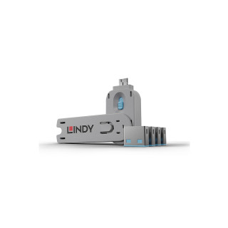 Lindy 40452 bloqueador de puerto Bloqueador de puerto + clave USB tipo A Azul Acrilonitrilo butadieno estireno (ABS) 5