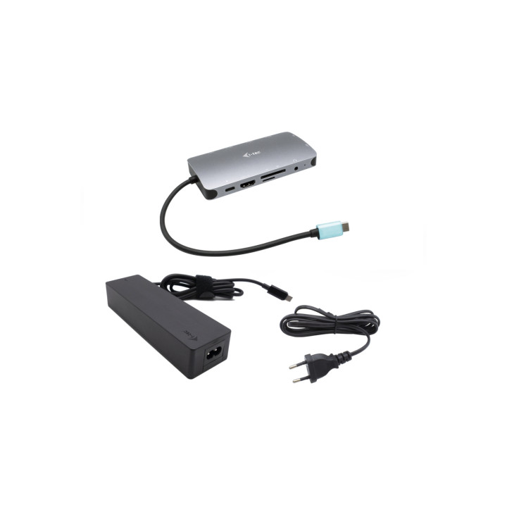 i-tec Metal USB-C Nano Dock HDMI/VGA with LAN + Charger 100W