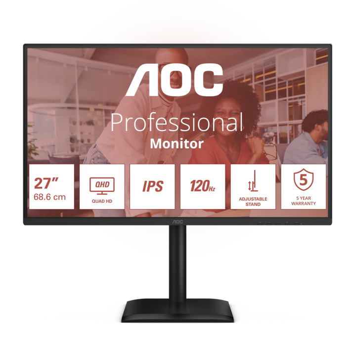 AOC E4 Q27E4U pantalla para PC 68,6 cm (27") 2560 x 1440 Pixeles Quad HD LED Negro