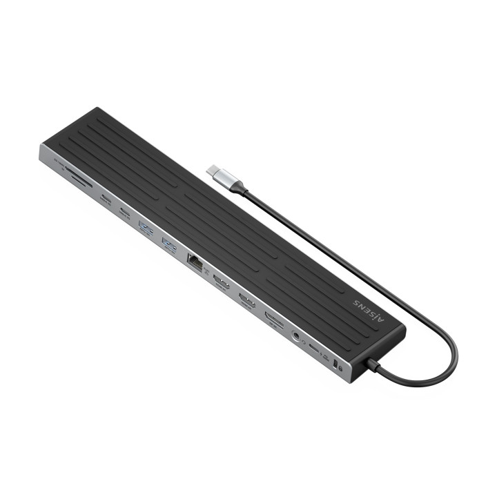 AISENS USB-C Dock 13 en 1, USB-C A 2xHDMI, 1xDisplayPort, 1xRJ45, 3xUSB-A, 2xUSB-C, 1xUSB-C PD, 1xSD, 1xMicro SD,...