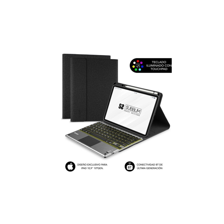 SUBBLIM Funda Tablet KEYTAB ProBT Touchpad Ipad 10,9/11 10a/11a Gen NEGRA