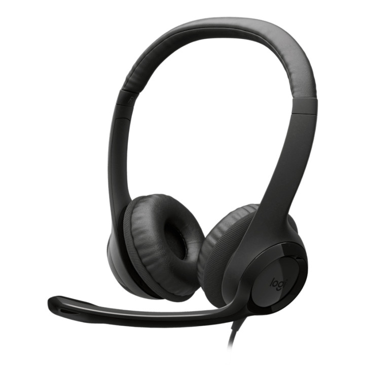 Logitech Auriculares con Cable H390 para PC/Portátil, Auriculares Estéreo con Micrófono con Supresión de Ruido, USB-C,