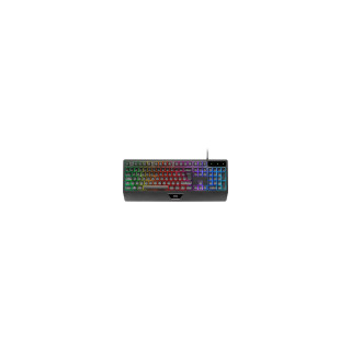 Mars Gaming MK124, Teclado Ergonómico H-Mech, Reposamuñecas Integrado, Iluminación FRGB Rainbow, Teclado Gaming...