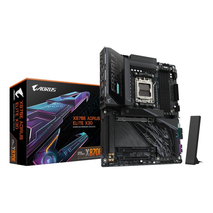 GIGABYTE X870E AORUS ELITE X3D Placa Base – Compatible con procesadores AMD Ryzen 9000, VRM digital de 16+2+2 fases,...