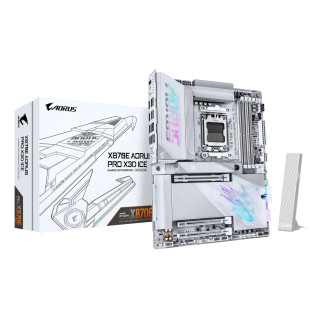 GIGABYTE X870E AORUS PRO X3D ICE Placa Base – Compatible con procesadores AMD Ryzen 9000, VRM digital de 18+2+2 fases,