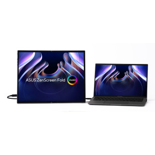 ASUS ZenScreen Fold OLED MQ17QH pantalla para PC 43,9 cm (17.3") 2560 x 1920 Pixeles Quad HD Plata