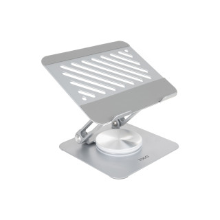 TooQ Soporte de Sobremesa con rotación 360° y ajustable para dispositivos de hasta 13”, Color Plata