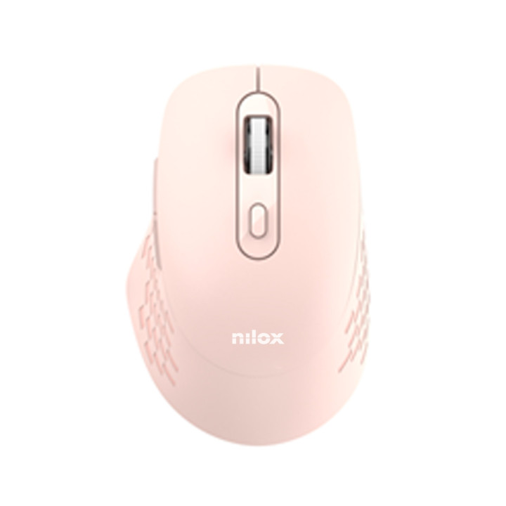 Nilox RATON DUAL WIRELESS 1600 DPI ROSA ratón Oficina Bluetooth + USB Type-A Óptico