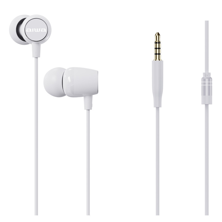Aiwa ESTM-20WT auricular y casco Auriculares Alámbrico Dentro de oído Llamadas/Música/Deporte/Uso diario Blanco