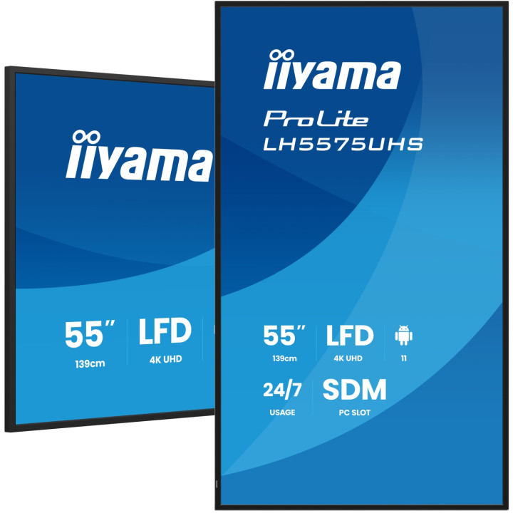 iiyama LH5575UHS-B2AG pantalla de señalización Pantalla plana para señalización digital 138,7 cm (54.6") LCD Wifi 500...