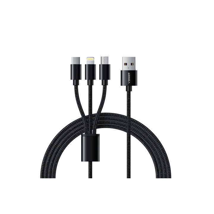 Veger VG-V303 Cable USB-A a USB-C Lightning y Micro-USB