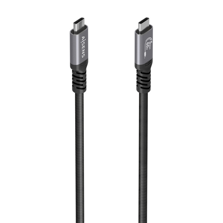 AISENS Cable USB 3.2 Gen1 Aluminio 5Gbps 4K@60Hz 3A 60W E-Mark, Tipo USB-C/M-USB-C/M, Negro, 10M