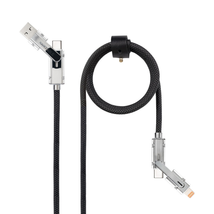 Nanocable 10.01.2601 cable USB 1 m USB A/USB C USB C/Lightning Negro, Gris