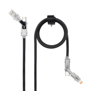 Nanocable 10.01.2602 cable USB 2 m USB A/USB C USB C/Lightning Negro, Gris