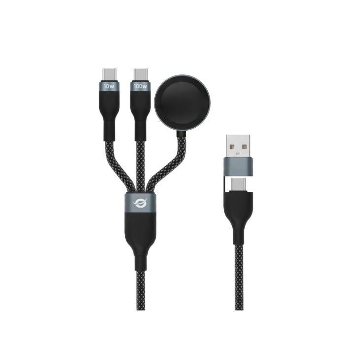 Conceptronic ETTA08B15 cable USB USB 2.0 1,5 m USB A 2 x USB C Negro