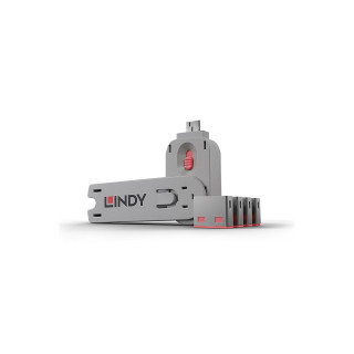 Lindy 40450 bloqueador de puerto Bloqueador de puerto + clave USB tipo A Rosa Acrilonitrilo butadieno estireno (ABS) 5