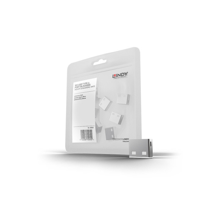 Lindy 40464 bloqueador de puerto USB tipo A Blanco Acrilonitrilo butadieno estireno (ABS) 10 pieza(s)