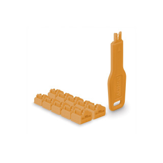 Lindy 47897 bloqueador de puerto Bloqueador de puerto + clave RJ-45 Naranja Acrilonitrilo butadieno estireno (ABS) 10...