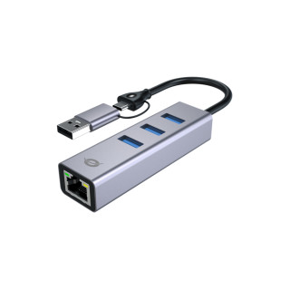 Conceptronic ABBY25G base para portátil y replicador de puertos Alámbrico USB 3.2 Gen 1 (3.1 Gen 1) Type-A + Type-C Gris