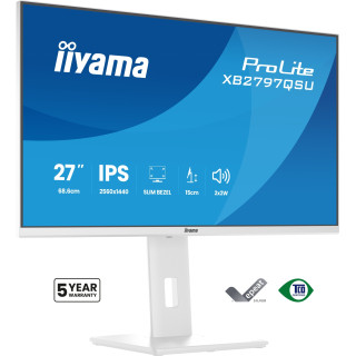 iiyama ProLite XB2797QSU-W1 pantalla para PC 68,6 cm (27") 2560 x 1440 Pixeles Quad HD LED Blanco