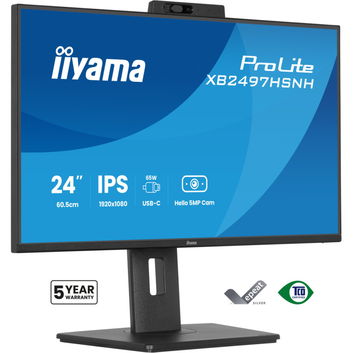 iiyama ProLite XB2497HSNH-B1 24IN IPS LCD 4MS 1920X1080 350CD/M2 HDMI/DP/USB 2 pantalla para PC 60,5 cm (23.8") 1920 x