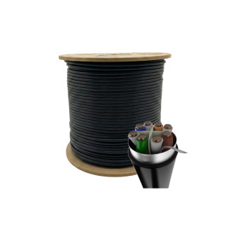 Phasak BOBINA DE CABLE RJ45 FTP PHR 672 CAT.6/ 305M/ GRIS cable de red Negro Cat6 F/UTP (FTP)