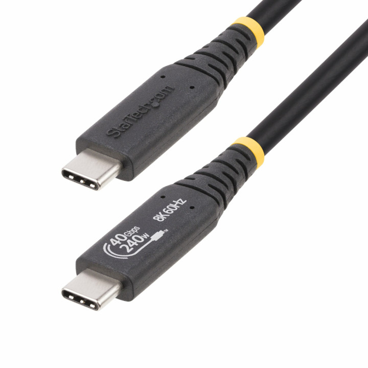StarTech.com Cable USB4 de 50cm - Cable USB Tipo C Certificado USB-IF - Cable USB-C de 40G - PD 3.1 EPR de 240W - 8K...