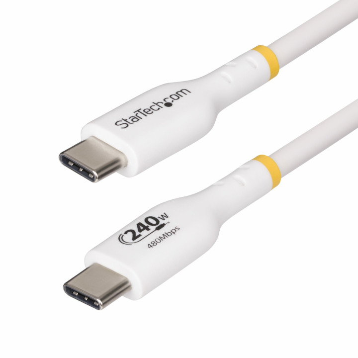 StarTech.com Cable de Carga para Portátil USB-C de 2m - Cable USB Tipo C USB 2.0 para Portátil - Blanco - Cable con...