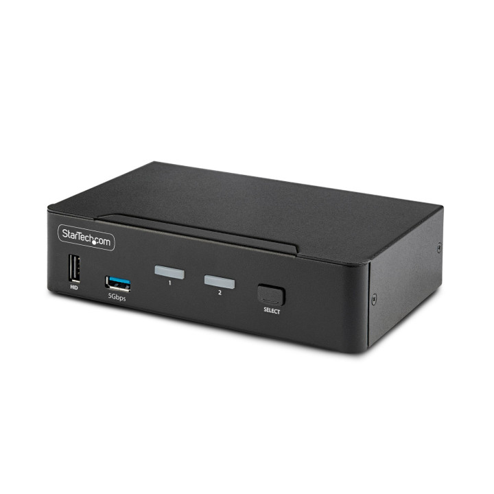 StarTech.com Switch Conmutador KVM DisplayPort de 2 Puertos - 8K60/4K144 - para Un Monitor - DP 1.4 - 2x USB 3.0 - 4x...