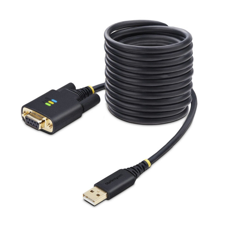 StarTech.com Cable Adaptador USB a Serie de Módem Nulo de 3m - Retención COM - Tornillos Intercambiables DB9 - USB a...