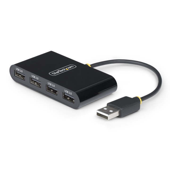 StarTech.com Hub USB 2.0 de 4 Puertos - Ladrón USB Alimentado por el Bus - 480Mbps - Hub Portátil Externo USB -...