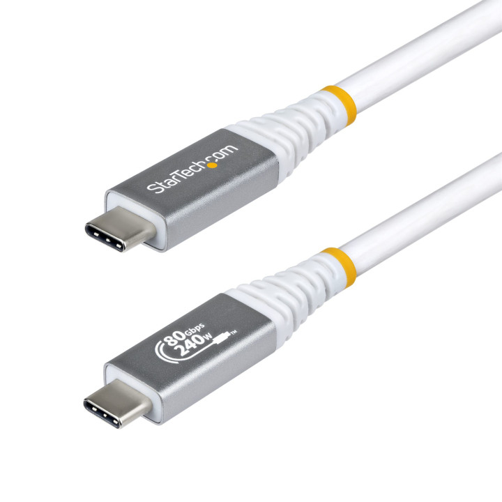StarTech.com Cable USB4 1m - Cable USB-C Certificado USB-IF - 80Gbps - Cable USB Tipo C - PD de 240W - 8K120/4K240 - DP