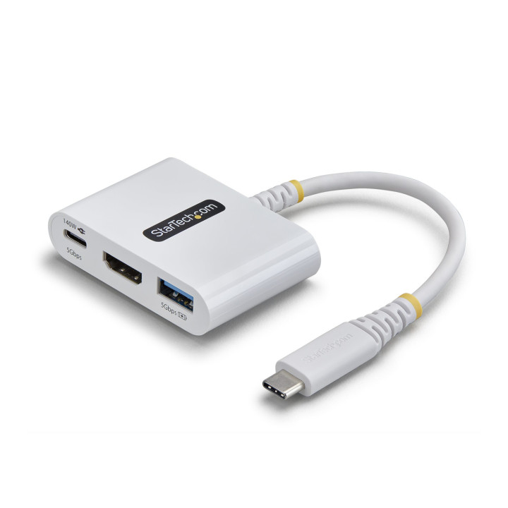 StarTech.com Dock Hub Multipuertos USB Tipo C a HDMI - Adaptador Multipuertos USB-C a HDMI - Carga de 140W - Hub Ladrón