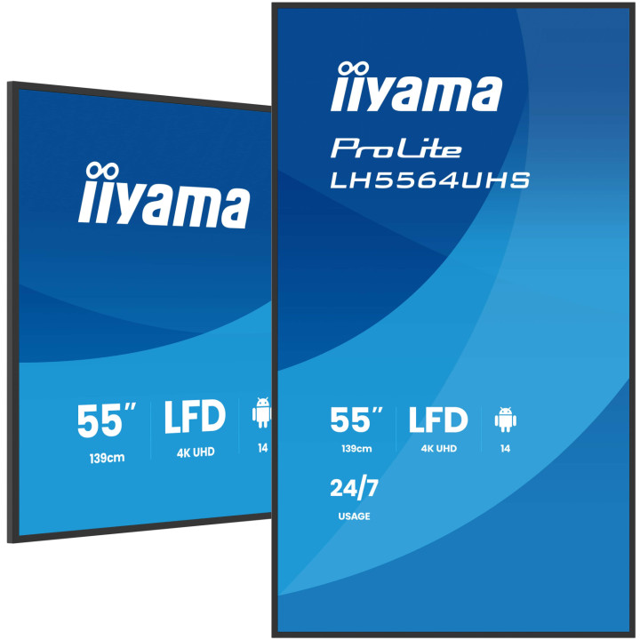 iiyama LH5564UHS-B1AG pantalla de señalización Pantalla plana para señalización digital 139,7 cm (55") Wifi 500 cd / m²