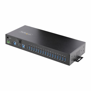 StarTech.com Hub Ladrón Industrial de Metal USB 3.0 5Gbps de 16 Puertos - de Montaje - Alimentación por Bloque de...