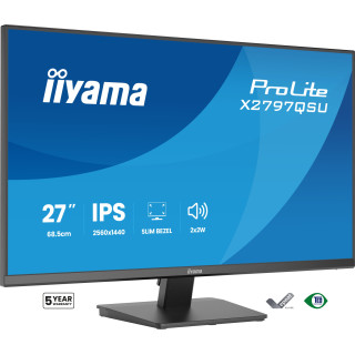 iiyama ProLite X2797QSU-B1 pantalla para PC 68,6 cm (27") 2560 x 1440 Pixeles Quad HD LED Negro
