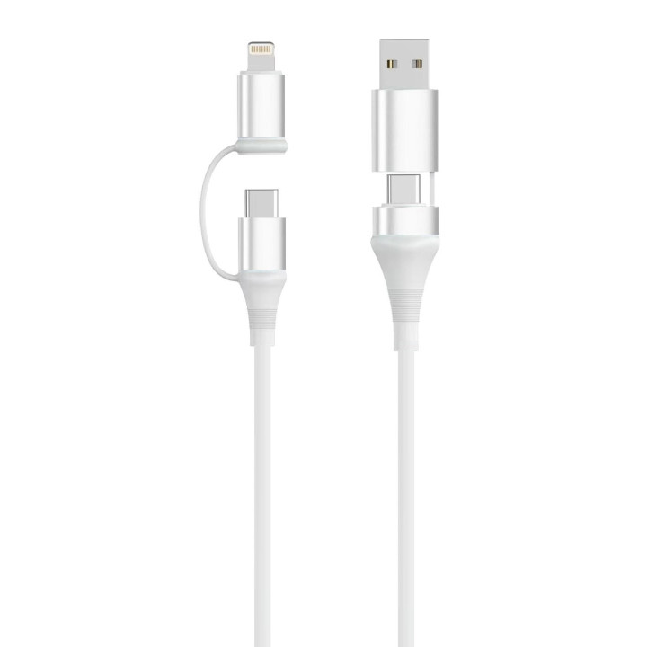 Ewent EC1075 cable USB USB 2.0 1 m USB A/USB C USB C/Lightning 0,48 Gbit/s 60 W Blanco