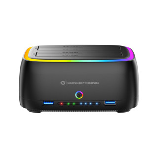 Conceptronic DONN36B base de conexión para disco duro USB 3.2 Gen 1 (3.1 Gen 1) Type-C Negro