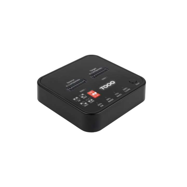 TooQ Docking Station USB-C 3.2 Gen 2 Dual Bay para SSD M.2 NGFF/NVMe Clonador, Negro