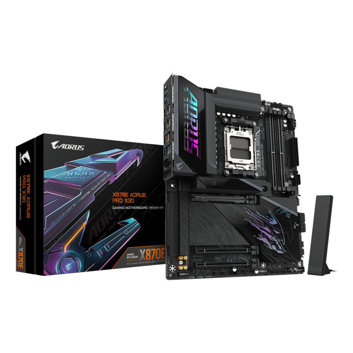 GIGABYTE X870E AORUS PRO X3D Placa Base - Compatible con procesadores AMD Ryzen 9000, VRM digital de 18+2+2 fases,...