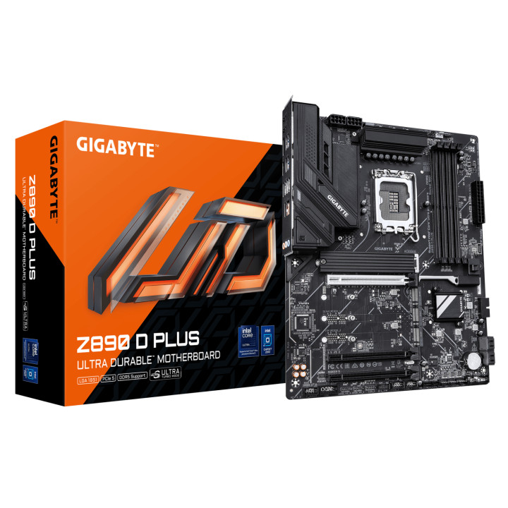 GIGABYTE Z890 D PLUS Placa Base – Compatible con procesadores Intel Core Ultra (Serie 2), VRM de 12+1+2 fases, hasta...