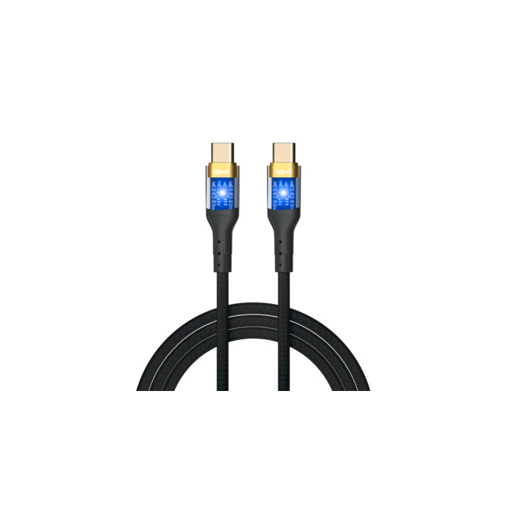 iggual Cable tipo C a tipo C 3A 1 metro trenzado LED