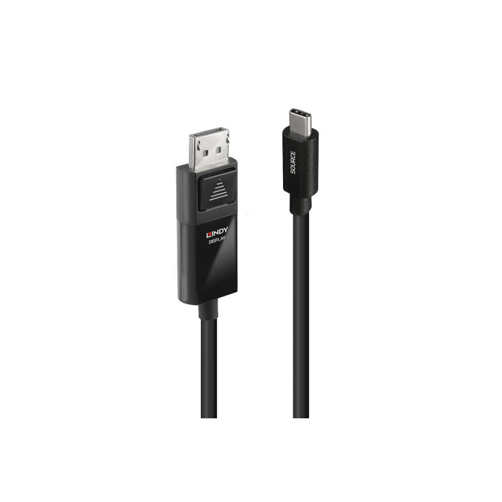 Lindy 43341 adaptador de cable de vídeo 1 m USB Tipo C DisplayPort Negro