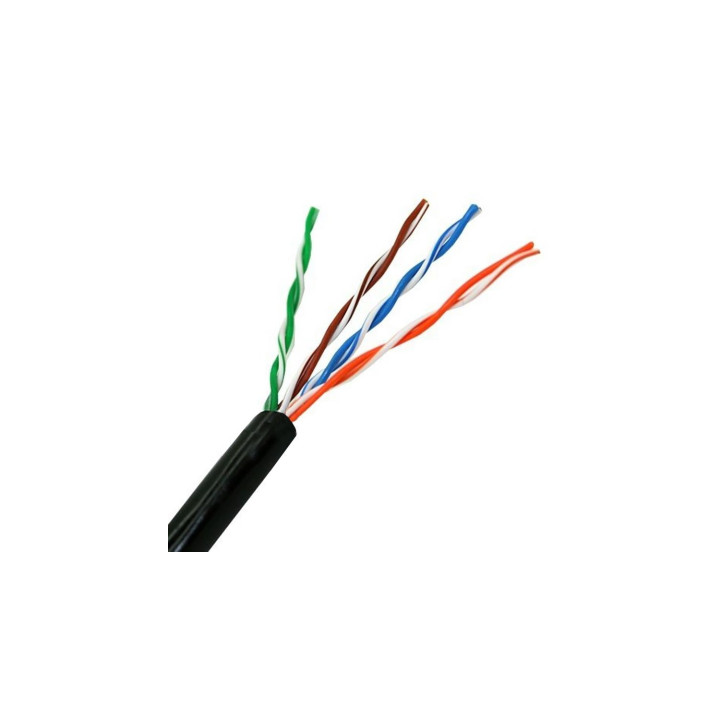 BOBINA CABLE UTP CAT5 100MT RIGIDO NANOCABLE NEGRO 10.20.0302-EXT-BK