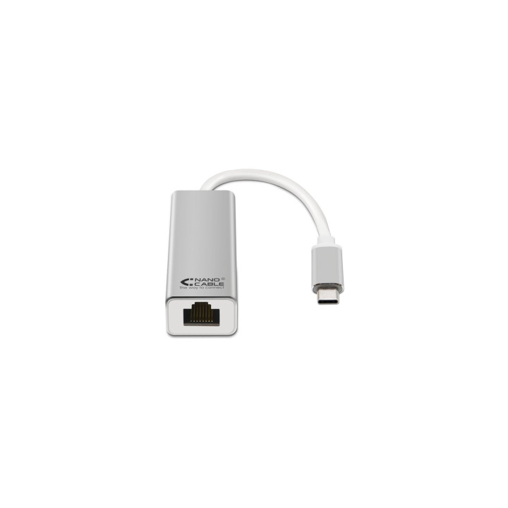 ADAPTADOR CONVERSOR USB C M A ETHERNET GIGABIT 10/100/1000 H 0.20MT NANOCABLE BLANCO 10.03.0402